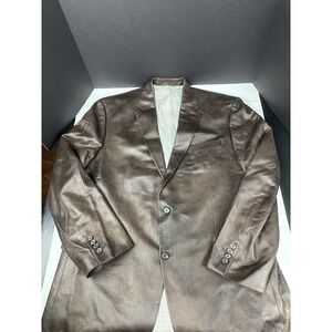 Lauren Ralph Lauren Blazer Mens 44L Brown Faux Leather Classic Lined